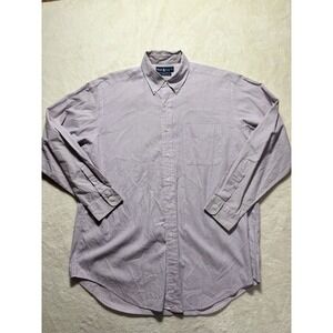 Ralph Lauren Long Sleeve Checkered Dress Shirt 16.5-34 Yarmouth Fine Two Ply 100